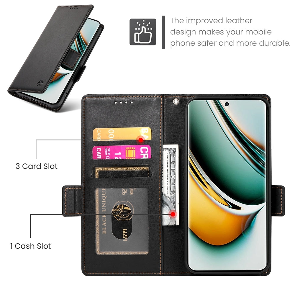 Realme 11 Pro+ 5G Wallet Case - Luxury Magnetic PU Leather Flip Cover with Card Slots, Stand & Shockproof Protection