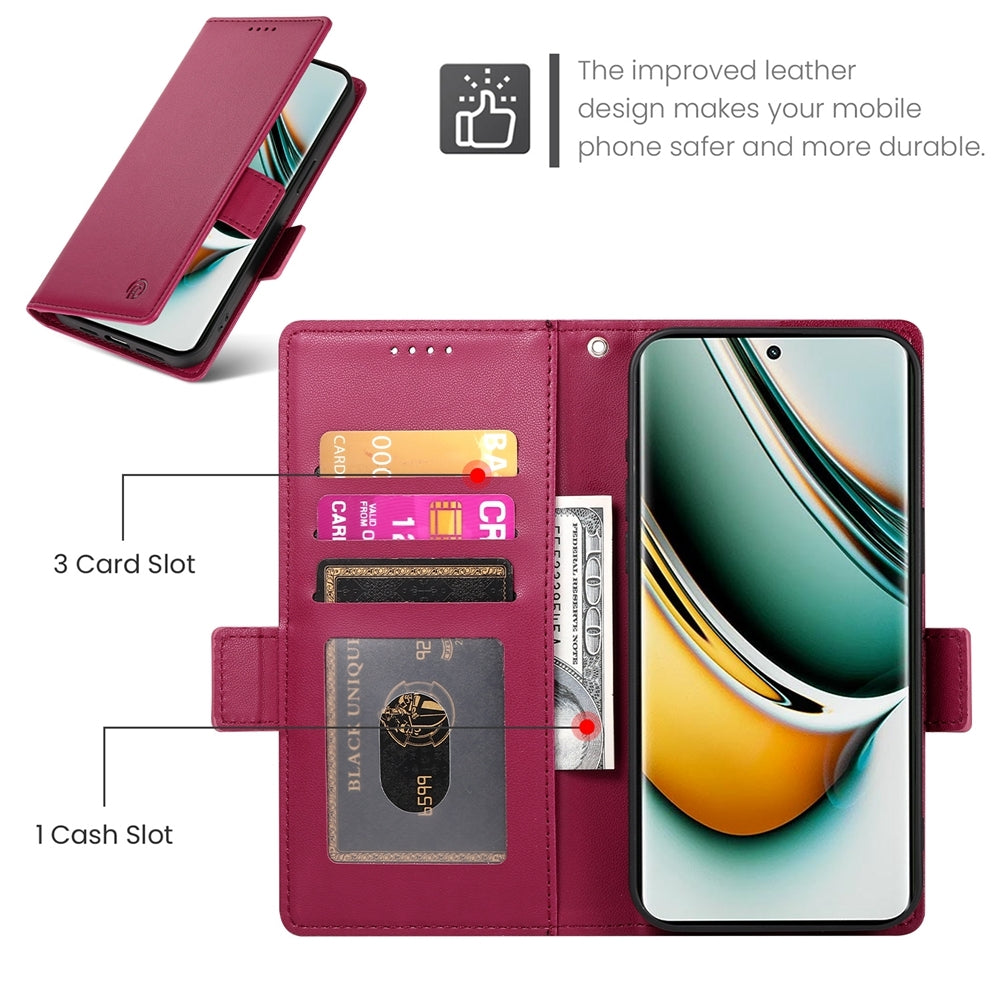 Realme 11 Pro+ 5G Wallet Case - Luxury Magnetic PU Leather Flip Cover with Card Slots, Stand & Shockproof Protection