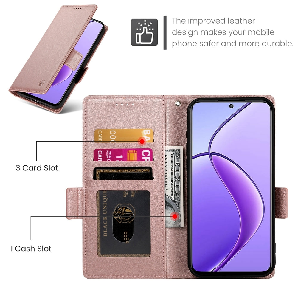 Realme 12 Wallet Case - Luxury Magnetic PU Leather Flip Cover with Card Slots, Stand & Shockproof Protection