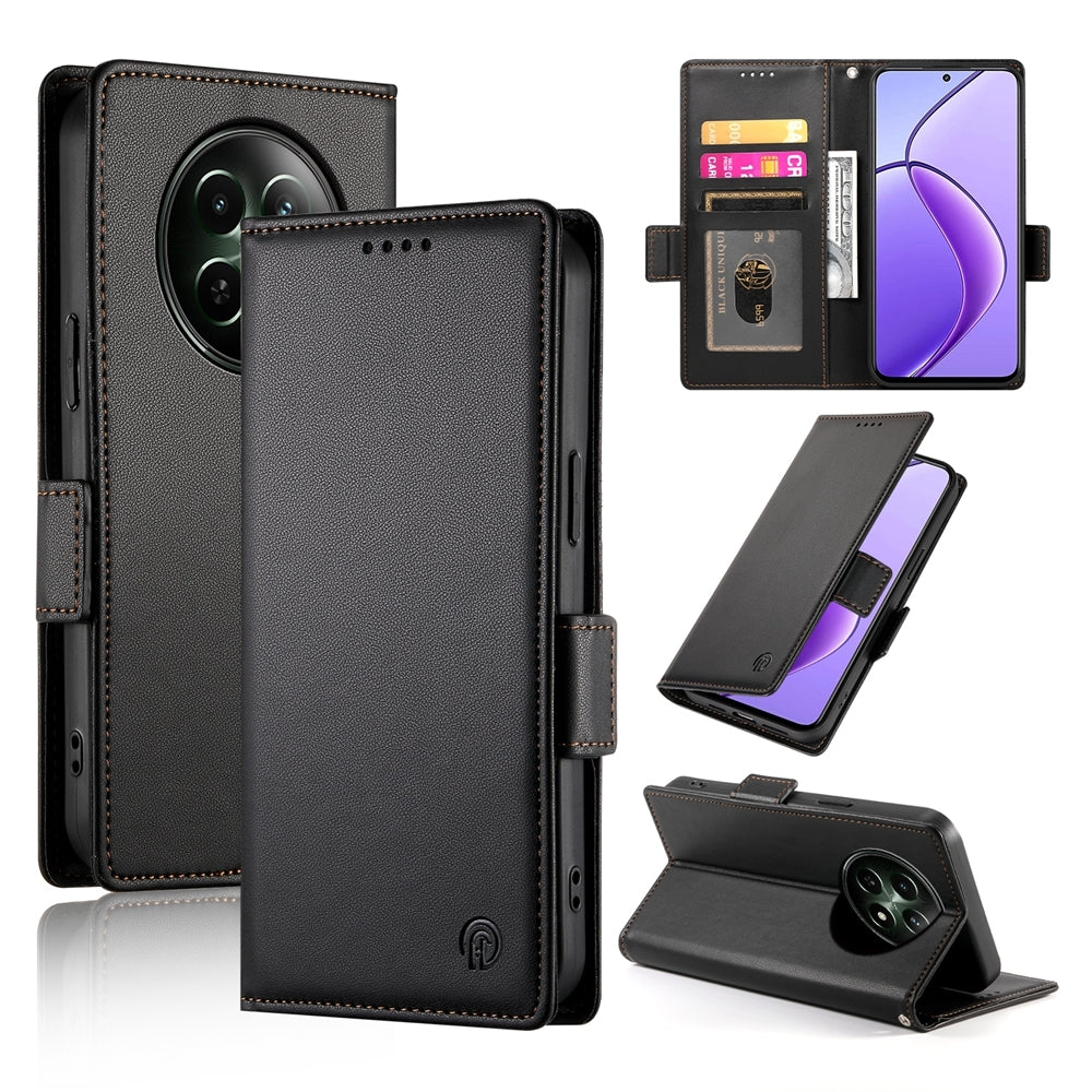 Realme 12 Wallet Case - Luxury Magnetic PU Leather Flip Cover with Card Slots, Stand & Shockproof Protection