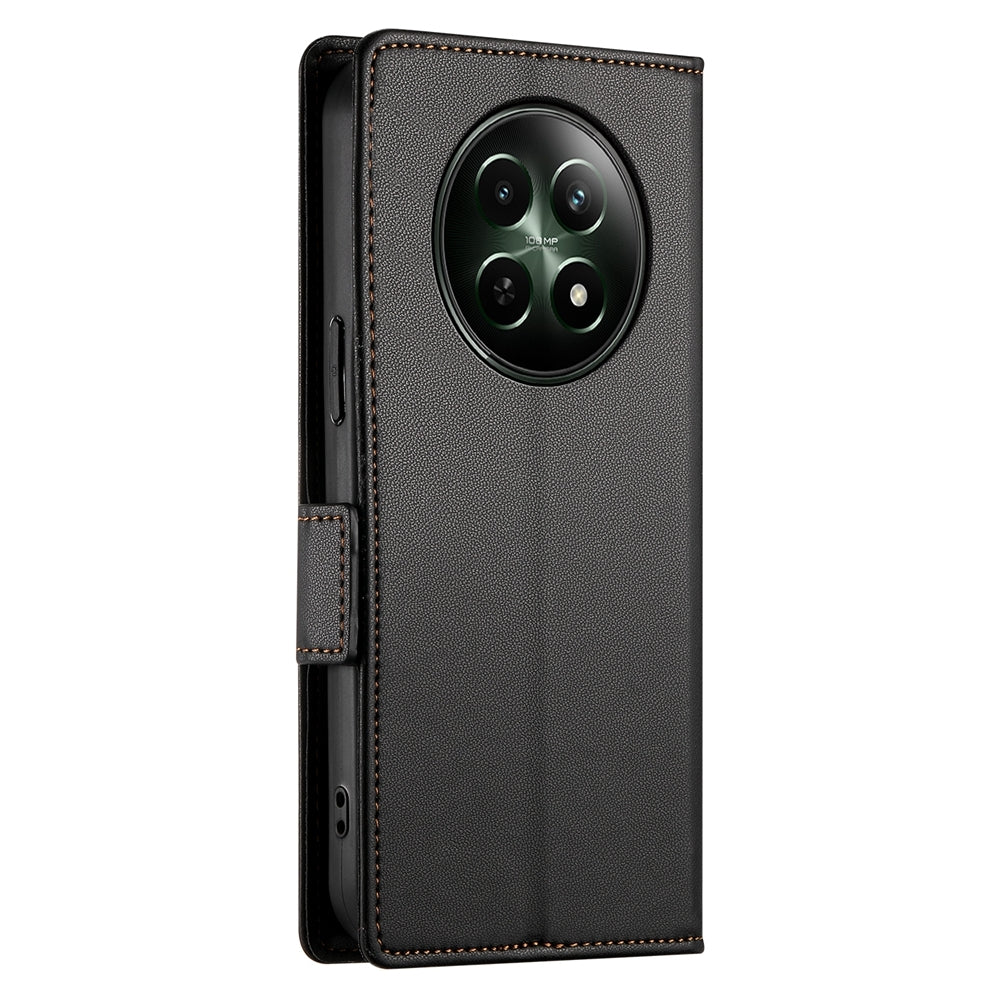 Realme 12 Wallet Case - Luxury Magnetic PU Leather Flip Cover with Card Slots, Stand & Shockproof Protection