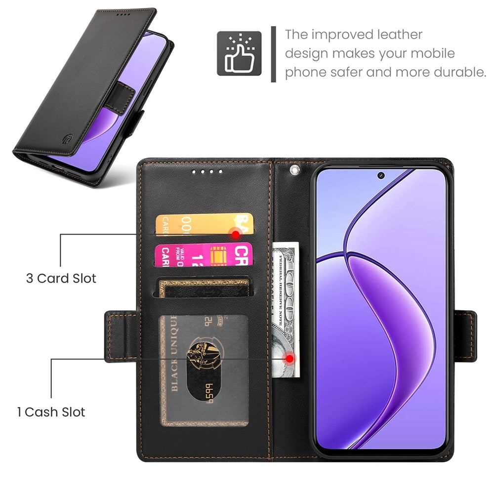 Realme 12 Wallet Case - Luxury Magnetic PU Leather Flip Cover with Card Slots, Stand & Shockproof Protection