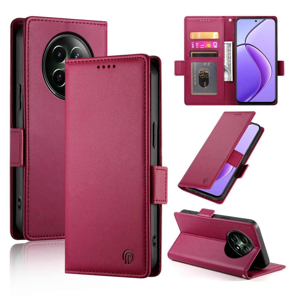 Realme 12 Wallet Case - Luxury Magnetic PU Leather Flip Cover with Card Slots, Stand & Shockproof Protection