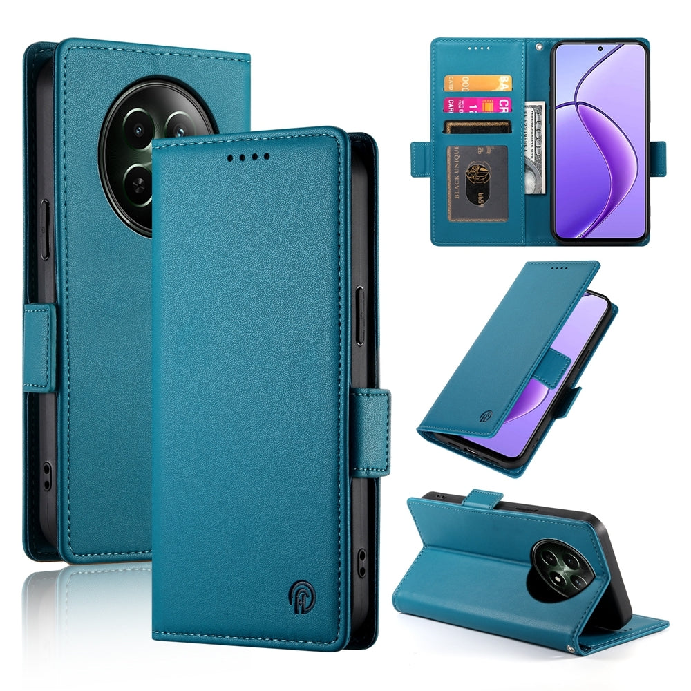 Realme 12 Wallet Case - Luxury Magnetic PU Leather Flip Cover with Card Slots, Stand & Shockproof Protection