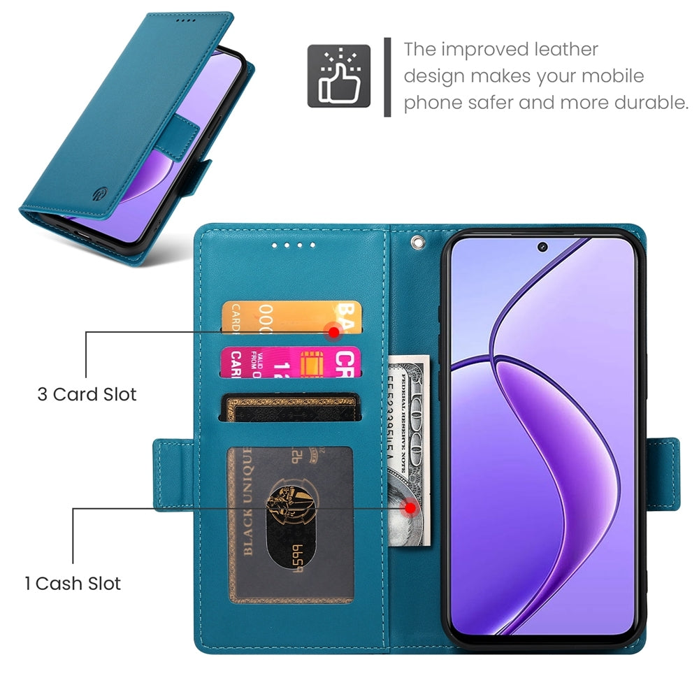 Realme 12 Wallet Case - Luxury Magnetic PU Leather Flip Cover with Card Slots, Stand & Shockproof Protection