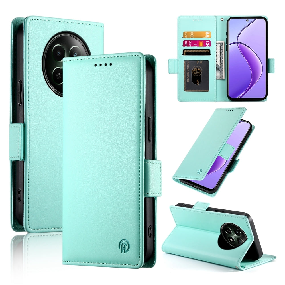 Realme 12 Wallet Case - Luxury Magnetic PU Leather Flip Cover with Card Slots, Stand & Shockproof Protection