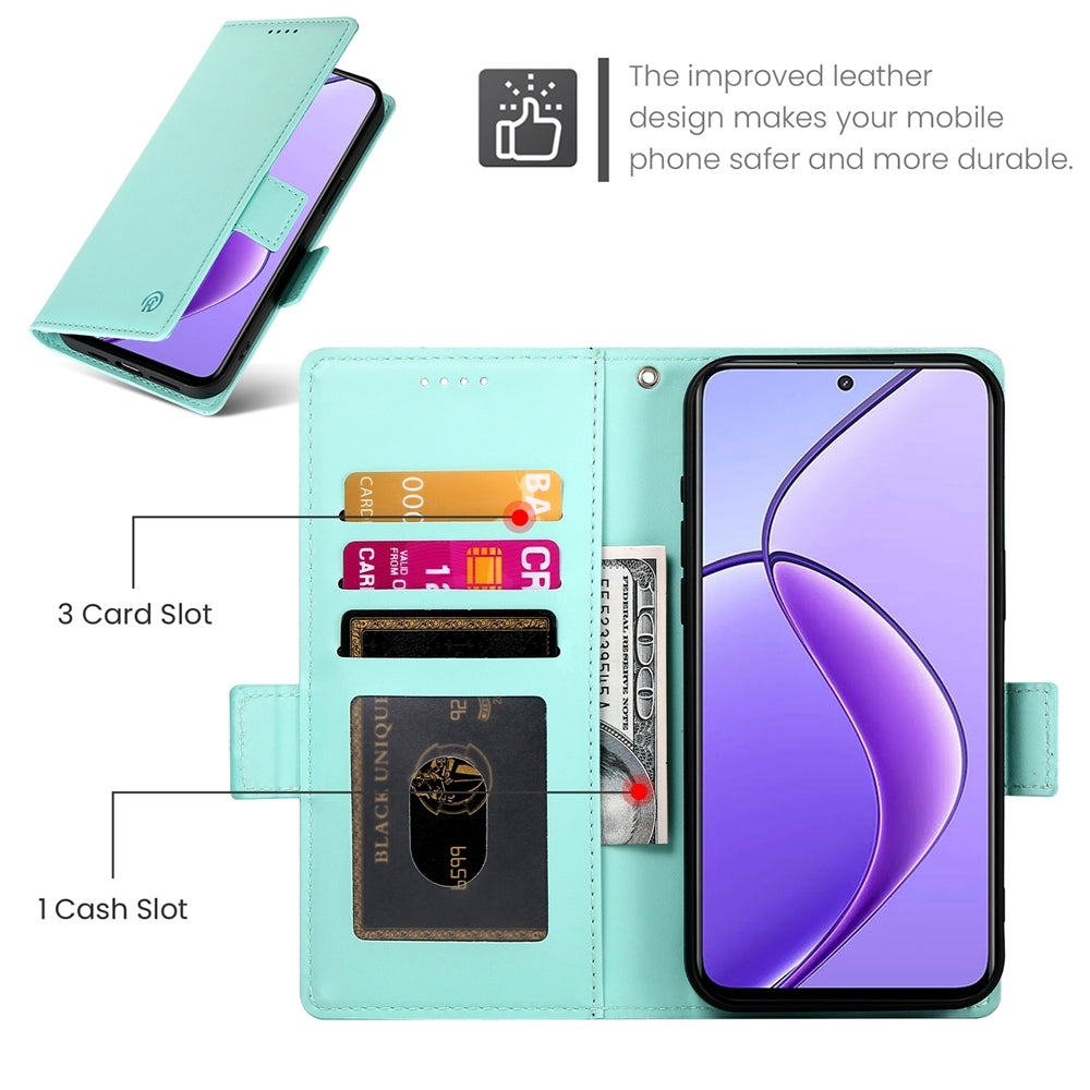 Realme 12 Wallet Case - Luxury Magnetic PU Leather Flip Cover with Card Slots, Stand & Shockproof Protection