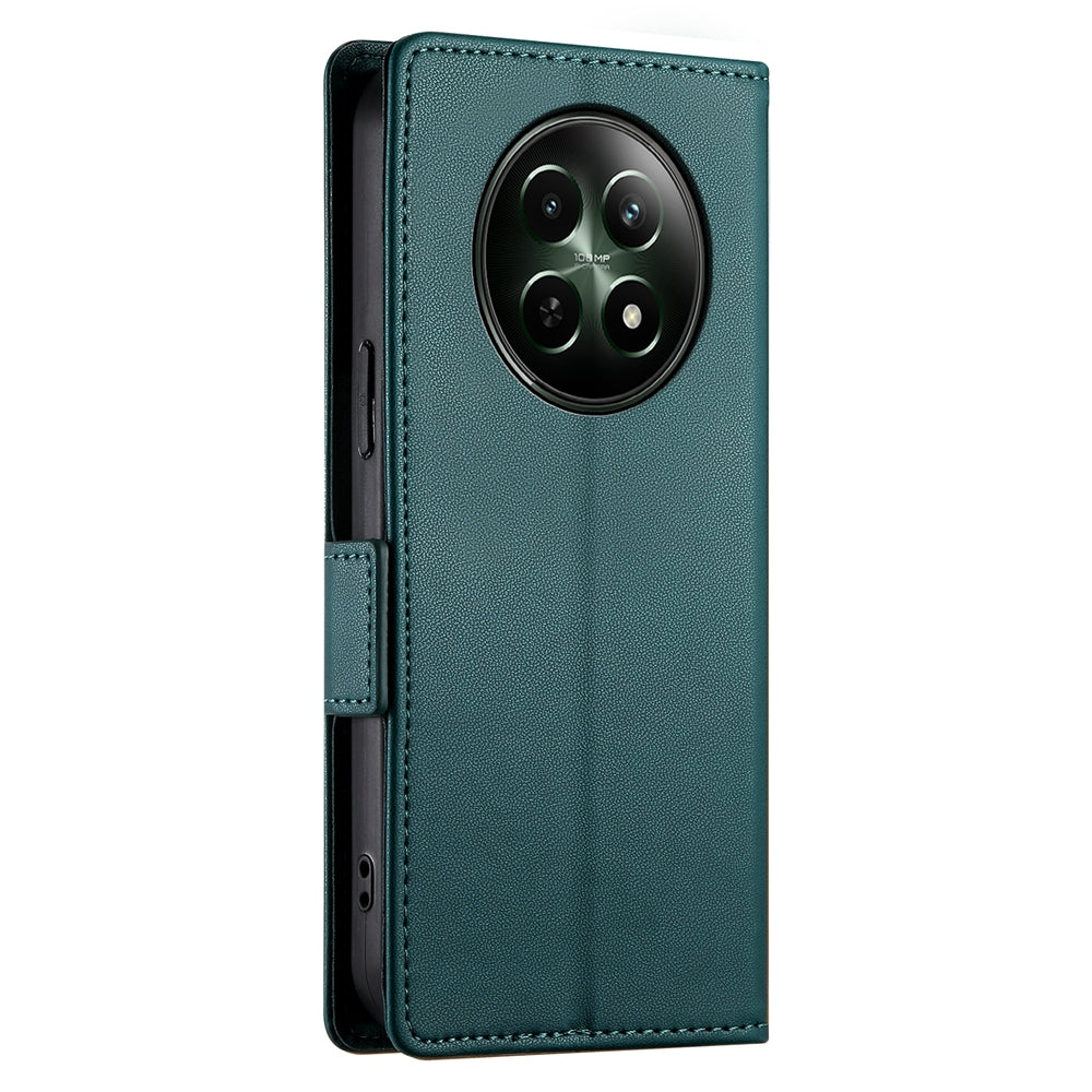 Realme 12 Wallet Case - Luxury Magnetic PU Leather Flip Cover with Card Slots, Stand & Shockproof Protection