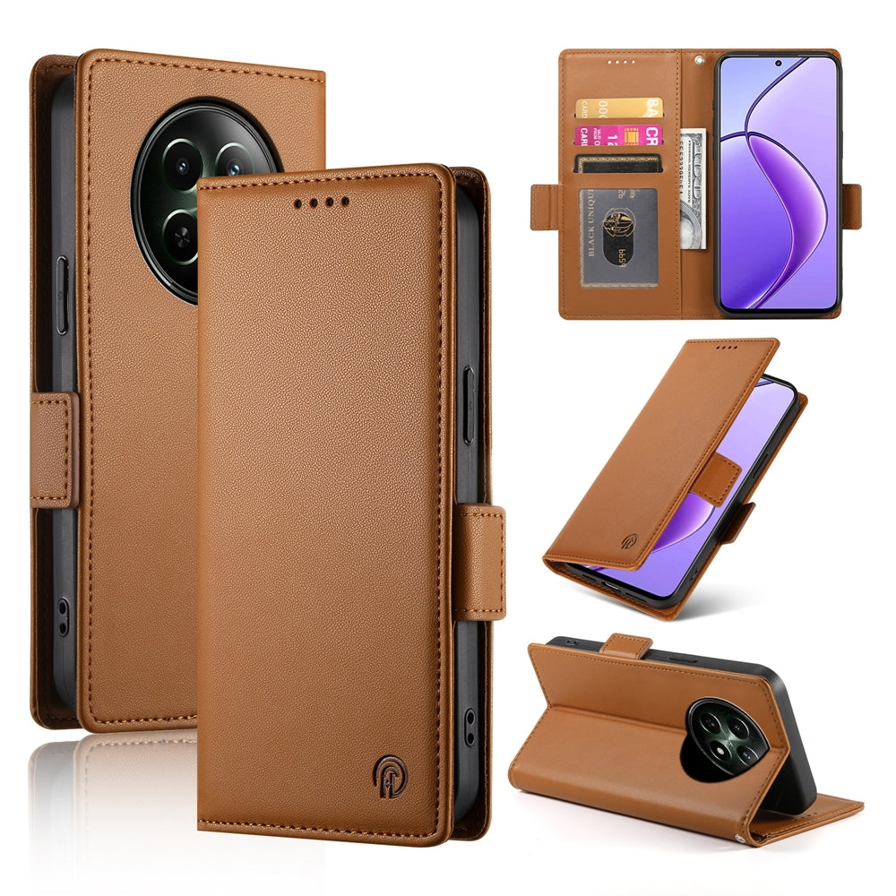 Realme 12 Wallet Case - Luxury Magnetic PU Leather Flip Cover with Card Slots, Stand & Shockproof Protection