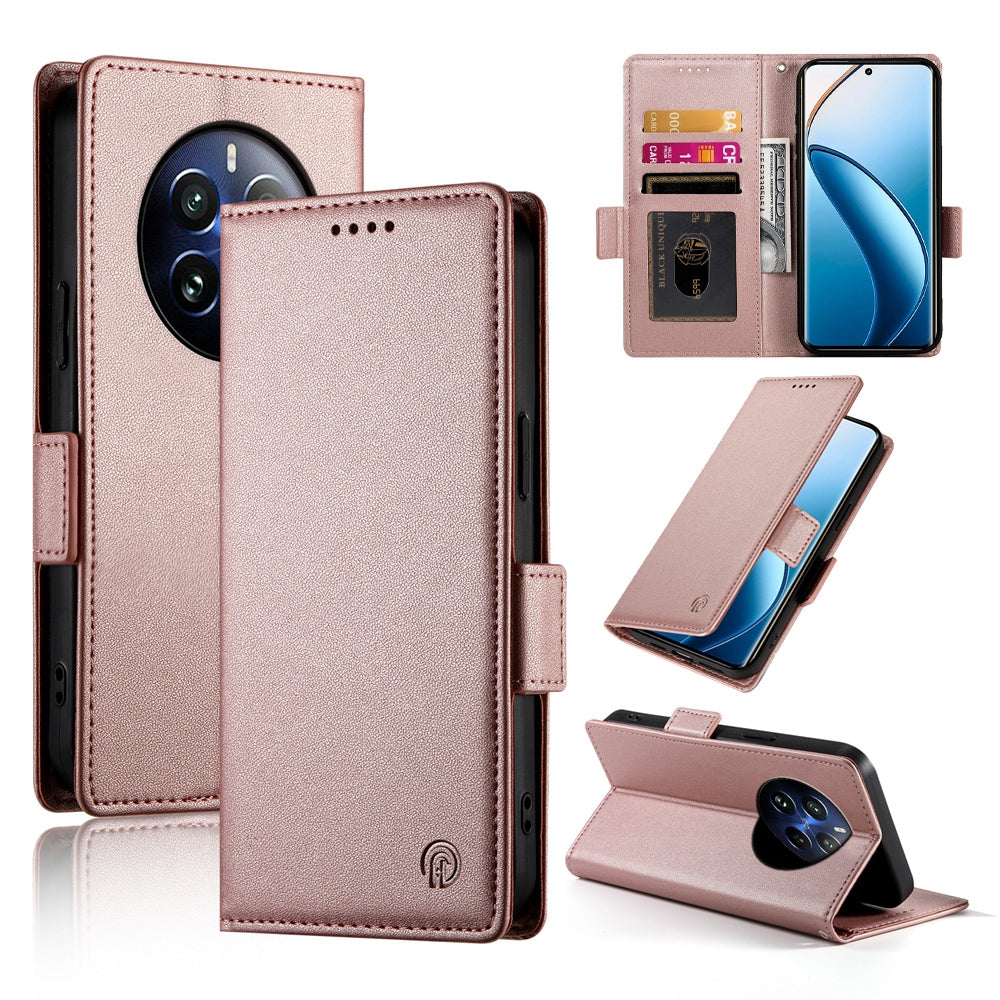 Realme 12 Pro Wallet Case - Luxury Magnetic PU Leather Flip Cover with Card Slots, Stand & Shockproof Protection