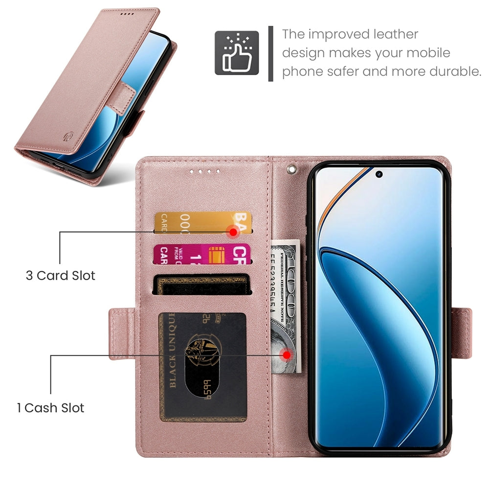 Realme 12 Pro+ Wallet Case - Luxury Magnetic PU Leather Flip Cover with Card Slots, Stand & Shockproof Protection