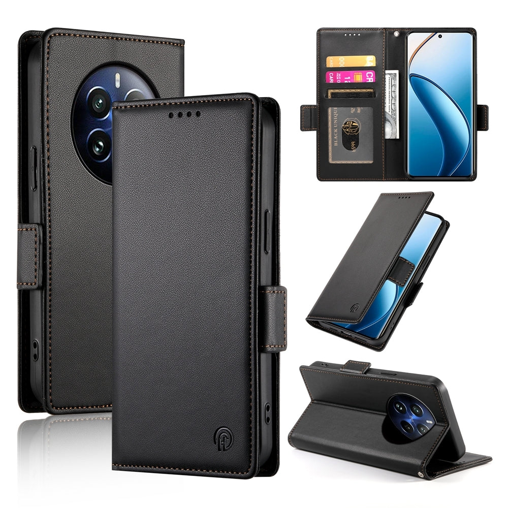 Realme 12 Pro Wallet Case - Luxury Magnetic PU Leather Flip Cover with Card Slots, Stand & Shockproof Protection