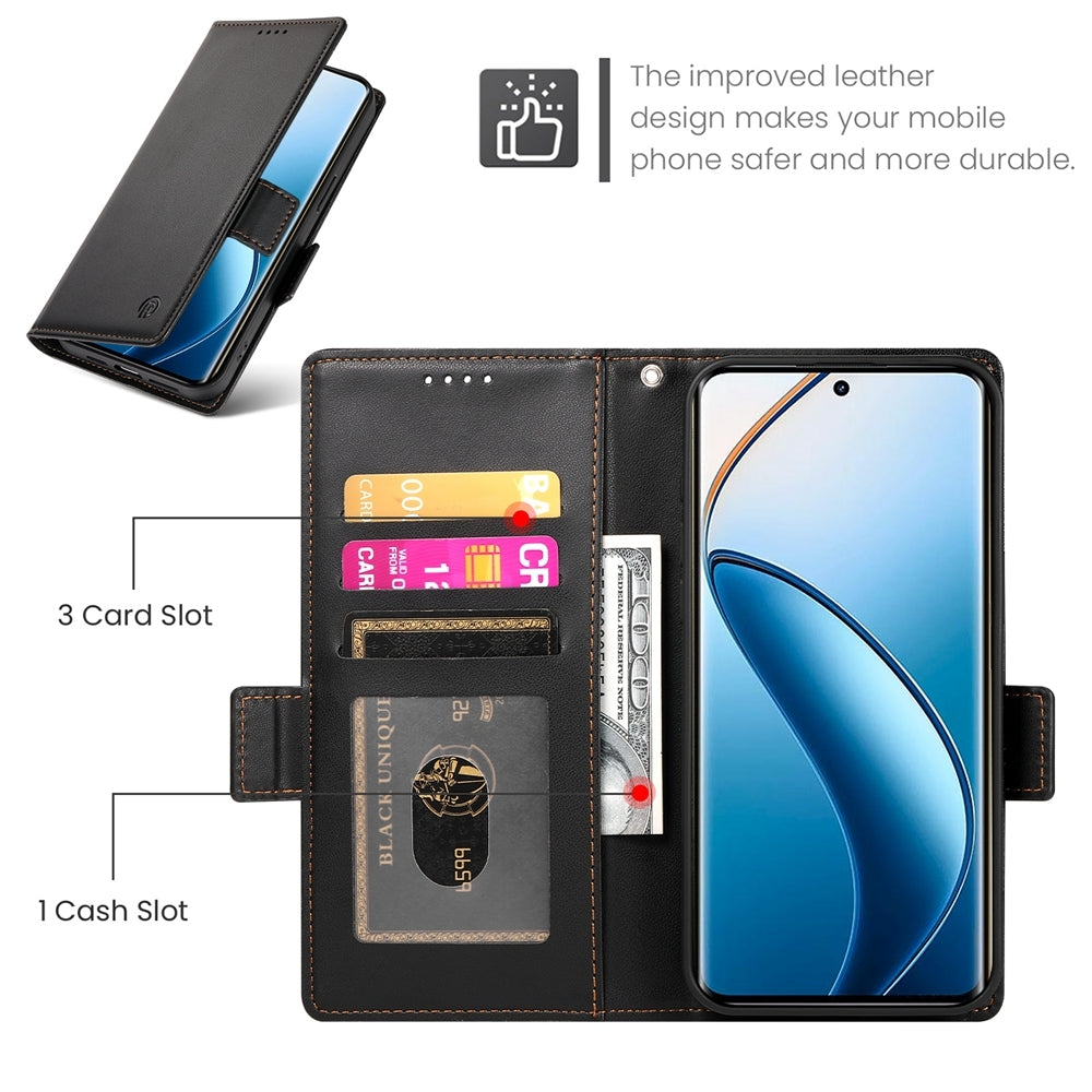 Realme 12 Pro Wallet Case - Luxury Magnetic PU Leather Flip Cover with Card Slots, Stand & Shockproof Protection