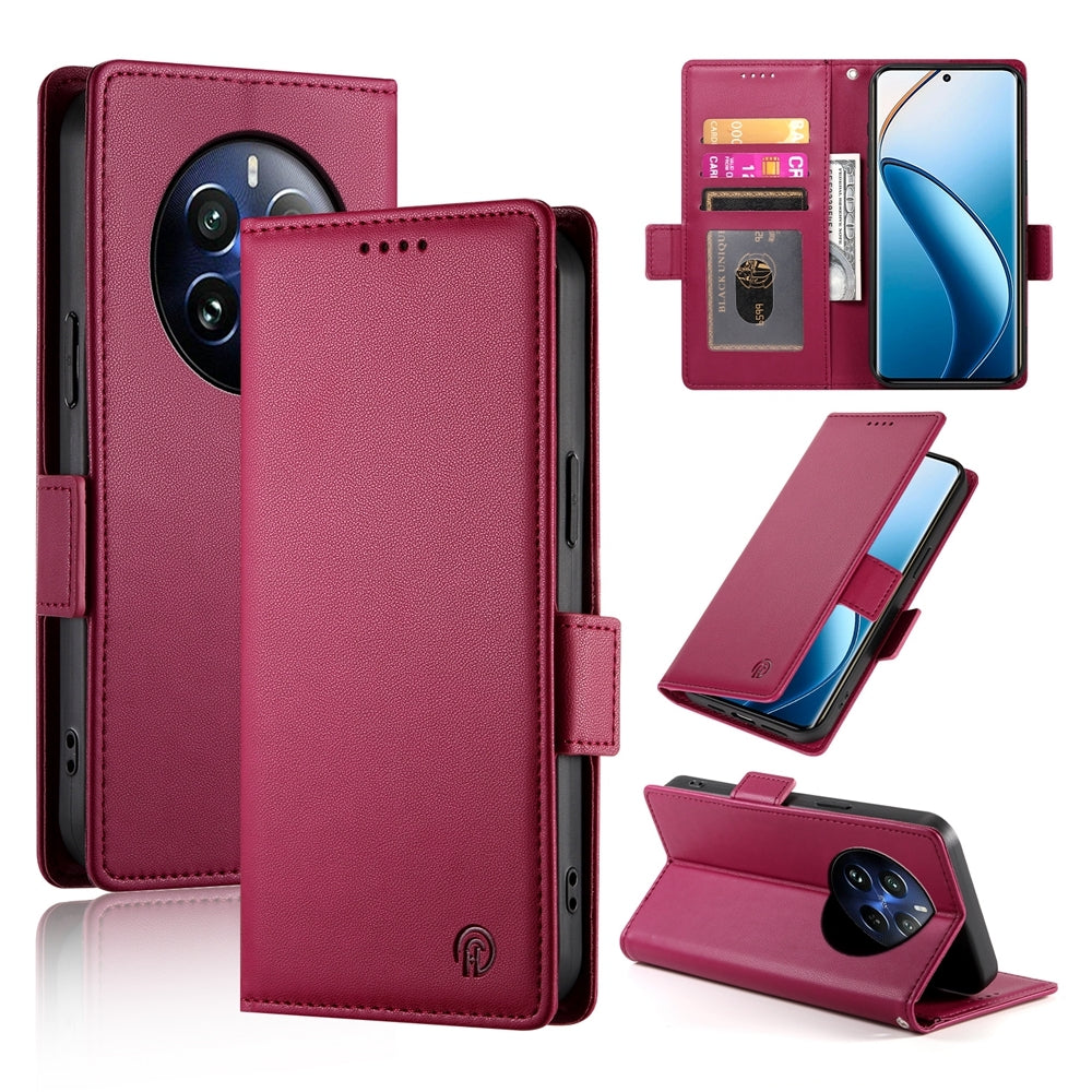 Realme 12 Pro Wallet Case - Luxury Magnetic PU Leather Flip Cover with Card Slots, Stand & Shockproof Protection