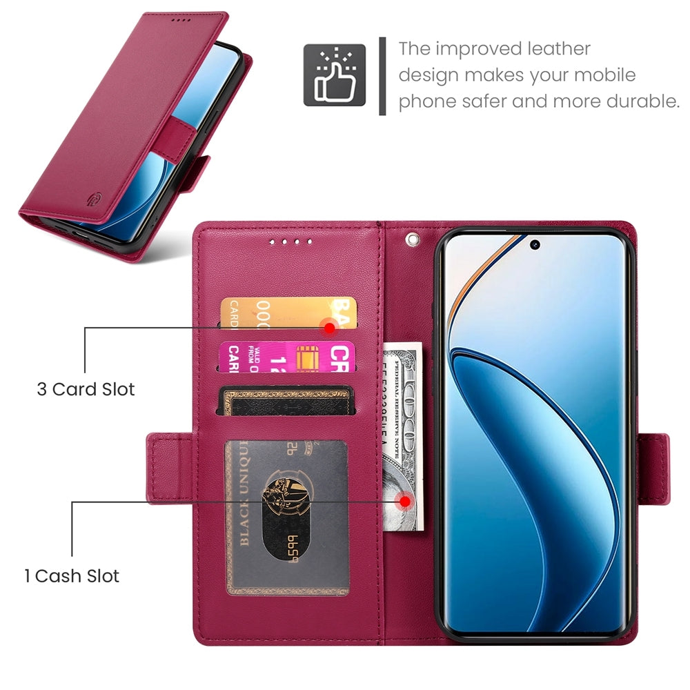 Realme 12 Pro+ Wallet Case - Luxury Magnetic PU Leather Flip Cover with Card Slots, Stand & Shockproof Protection