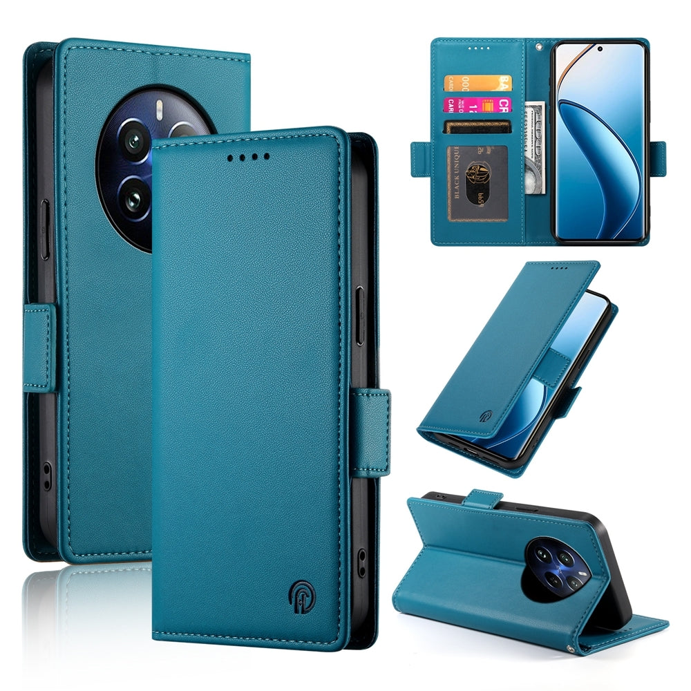 Realme 12 Pro Wallet Case - Luxury Magnetic PU Leather Flip Cover with Card Slots, Stand & Shockproof Protection