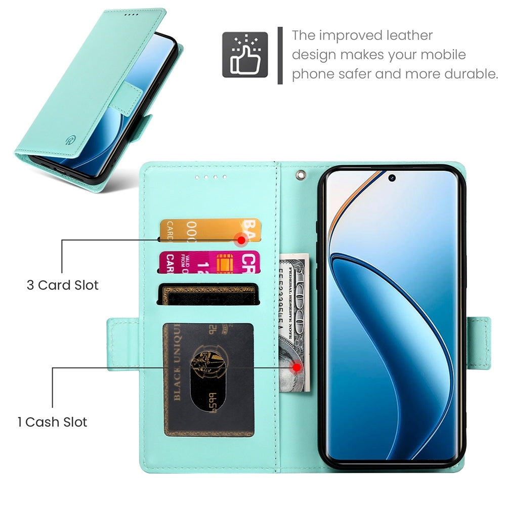 Realme 12 Pro Wallet Case - Luxury Magnetic PU Leather Flip Cover with Card Slots, Stand & Shockproof Protection