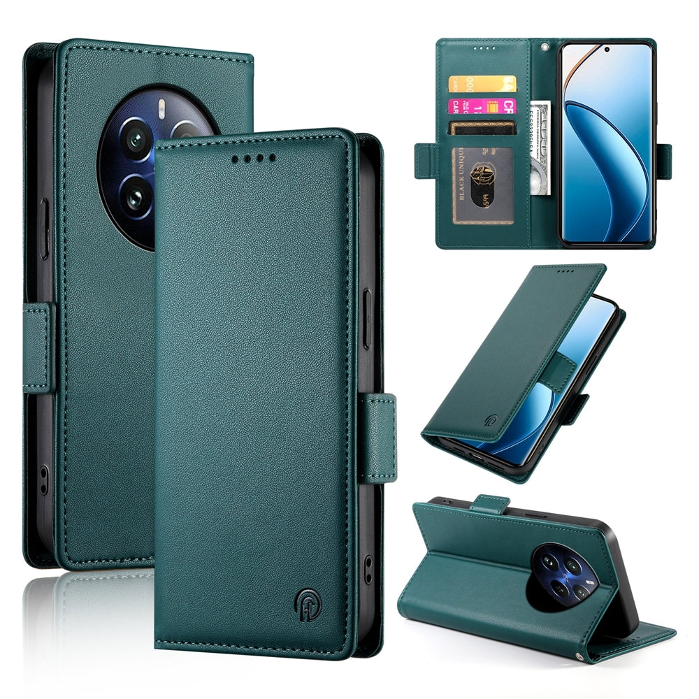 Realme 12 Pro Wallet Case - Luxury Magnetic PU Leather Flip Cover with Card Slots, Stand & Shockproof Protection
