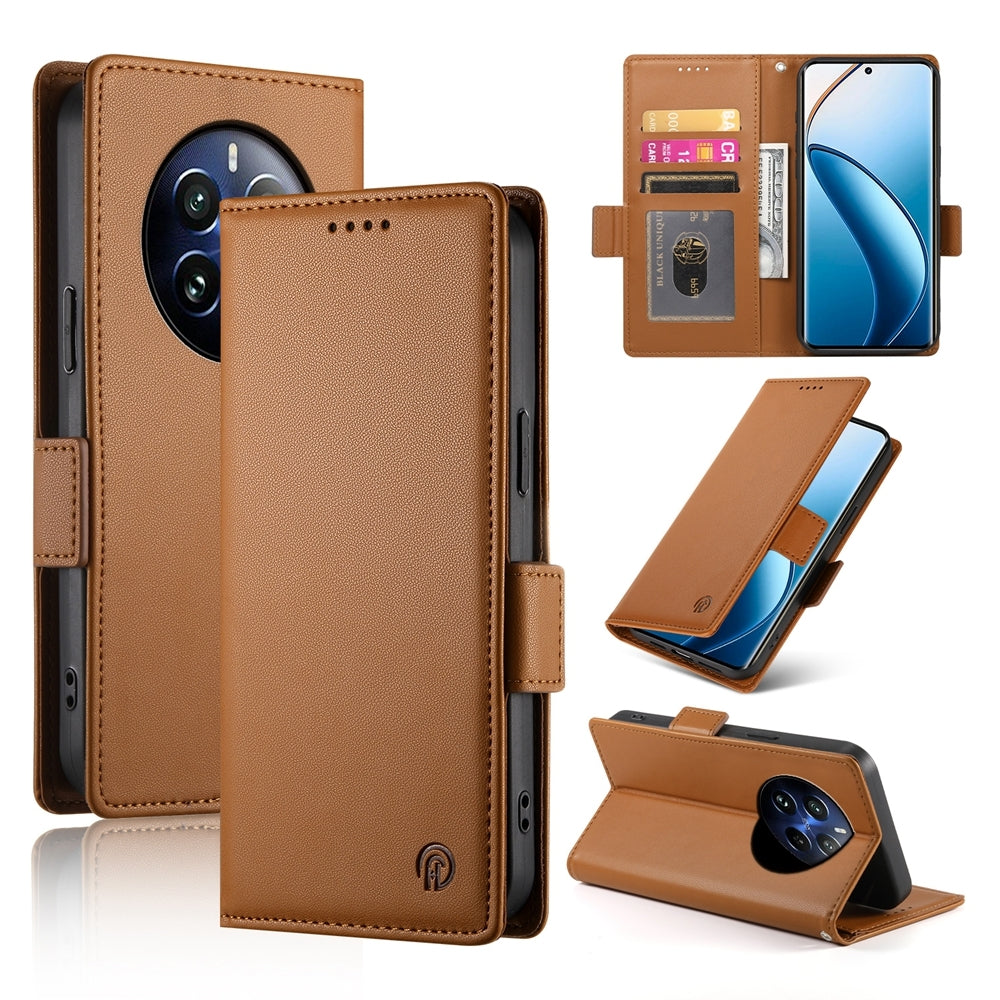 Realme 12 Pro Wallet Case - Luxury Magnetic PU Leather Flip Cover with Card Slots, Stand & Shockproof Protection