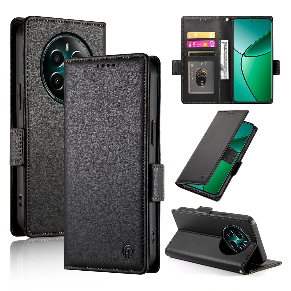 Realme 12+ Wallet Case - Luxury Magnetic PU Leather Flip Cover with Card Slots, Stand & Shockproof Protection
