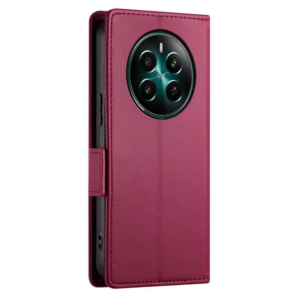Realme 12+ Wallet Case - Luxury Magnetic PU Leather Flip Cover with Card Slots, Stand & Shockproof Protection