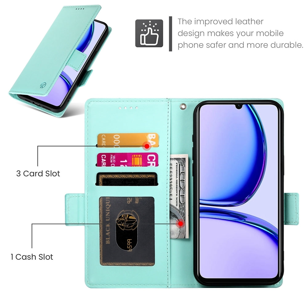 Realme C53 4G Wallet Case - Luxury Magnetic PU Leather Flip Cover with Card Slots, Stand & Shockproof Protection