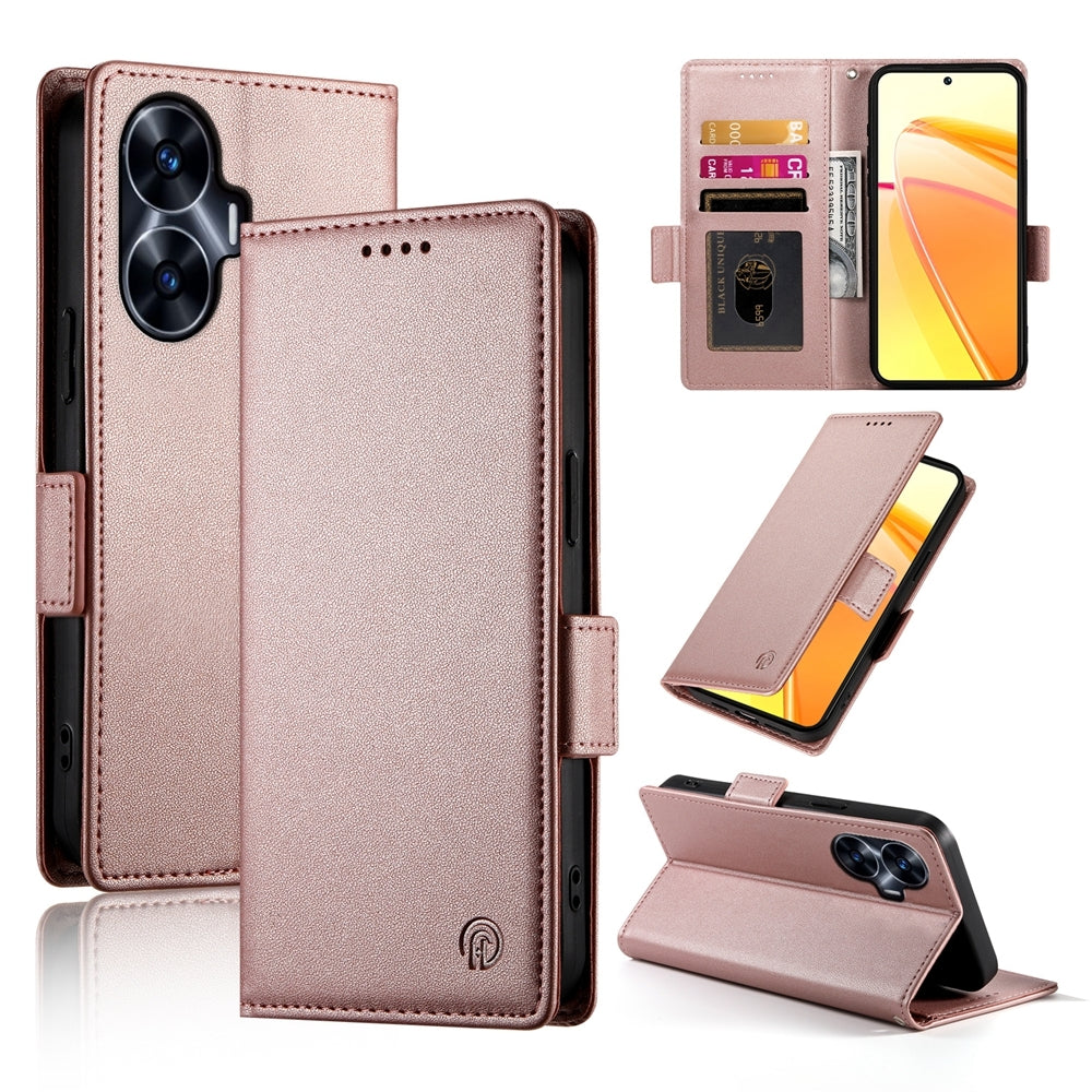 Realme Narzo N55 Wallet Case - Luxury Magnetic PU Leather Flip Cover with Card Slots, Stand & Shockproof Protection