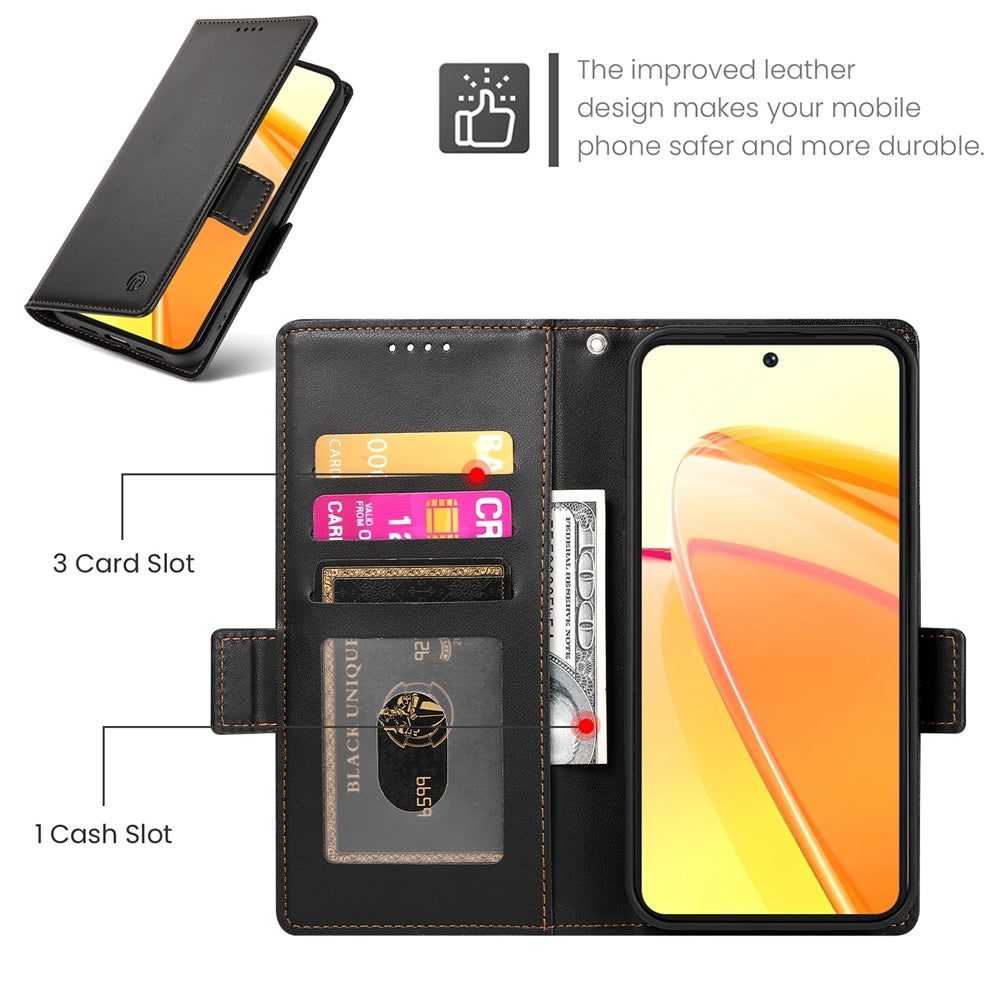 Realme Narzo N55 Wallet Case - Luxury Magnetic PU Leather Flip Cover with Card Slots, Stand & Shockproof Protection