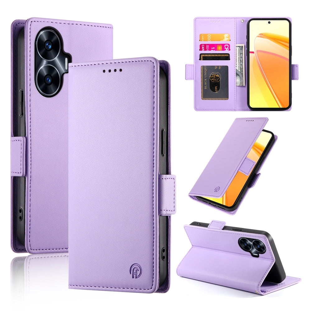 Realme Narzo N55 Wallet Case - Luxury Magnetic PU Leather Flip Cover with Card Slots, Stand & Shockproof Protection