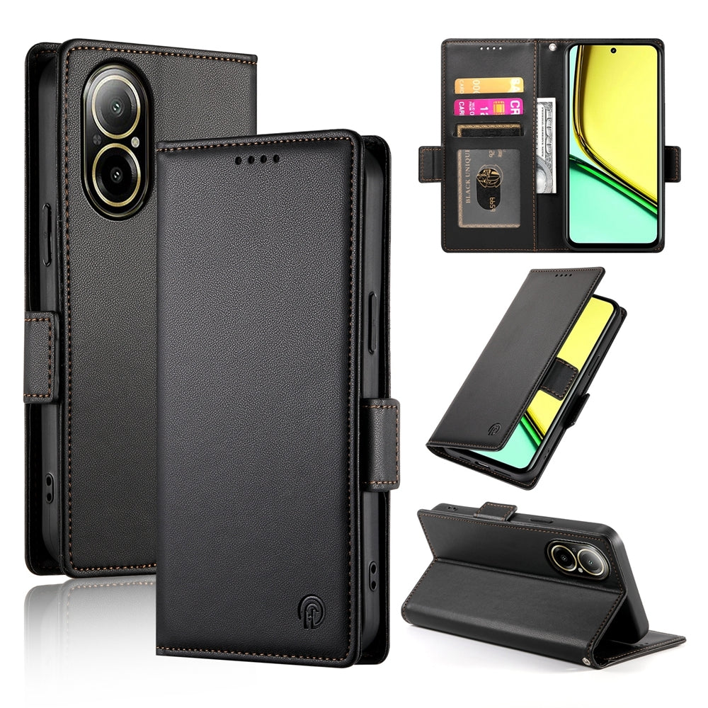 Realme C67 4G Global Wallet Case - Luxury Magnetic PU Leather Flip Cover with Card Slots, Stand & Shockproof Protection