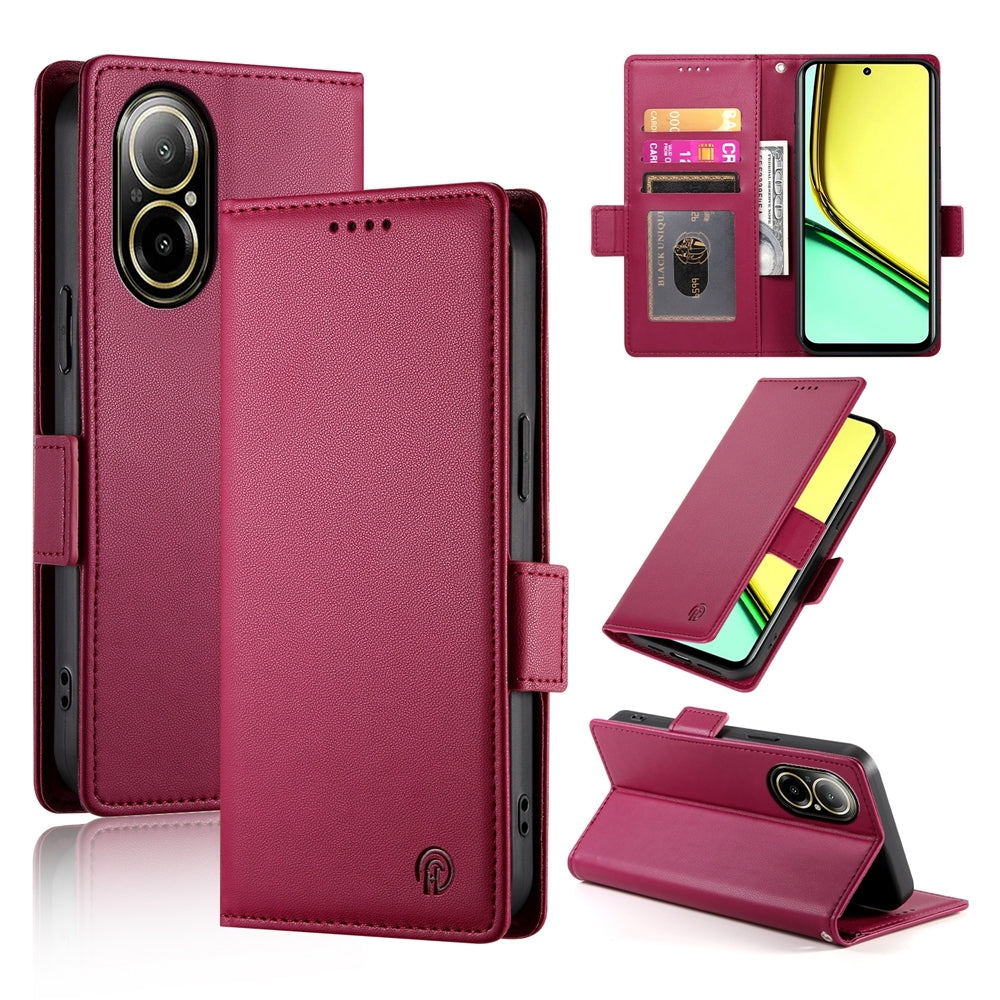 Realme C67 4G Global Wallet Case - Luxury Magnetic PU Leather Flip Cover with Card Slots, Stand & Shockproof Protection