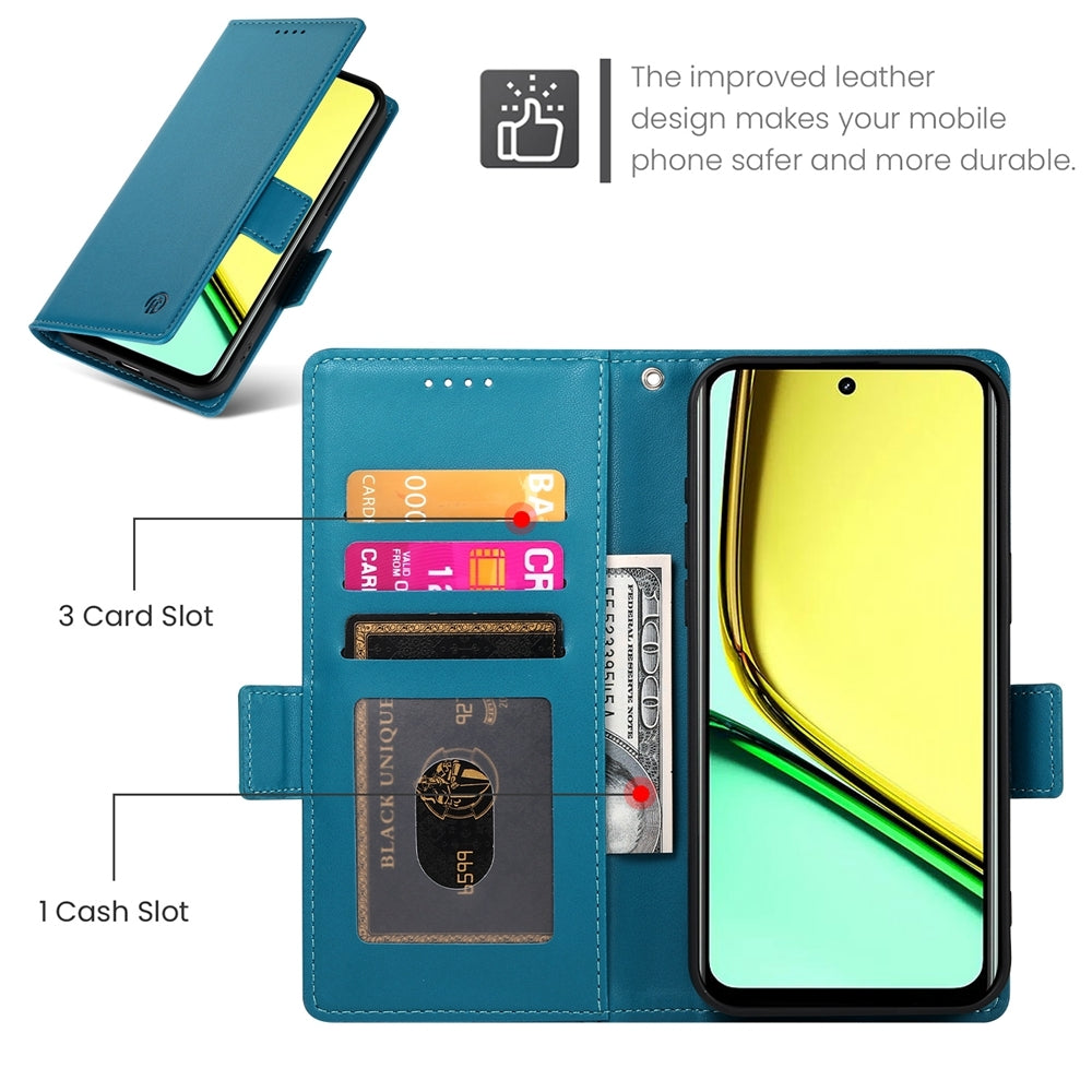 Realme C67 4G Global Wallet Case - Luxury Magnetic PU Leather Flip Cover with Card Slots, Stand & Shockproof Protection