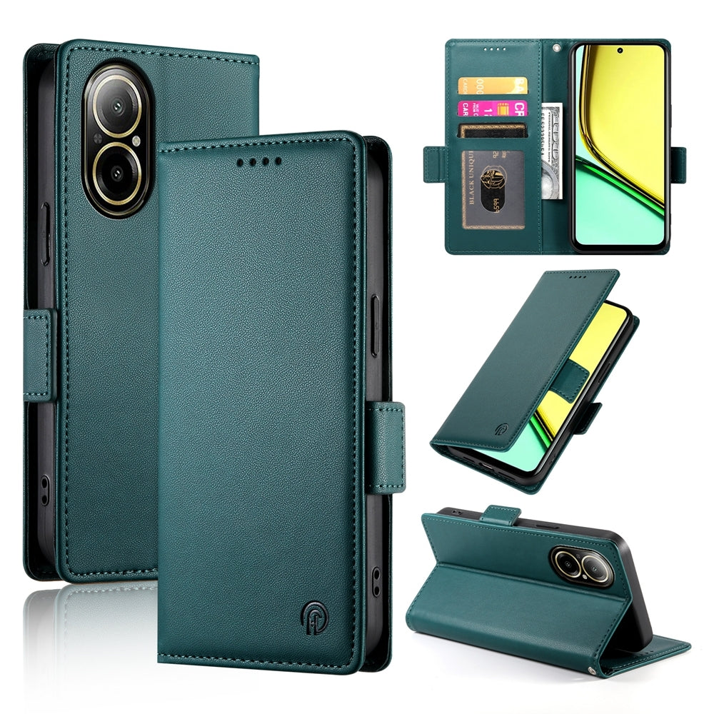 Realme C67 4G Global Wallet Case - Luxury Magnetic PU Leather Flip Cover with Card Slots, Stand & Shockproof Protection