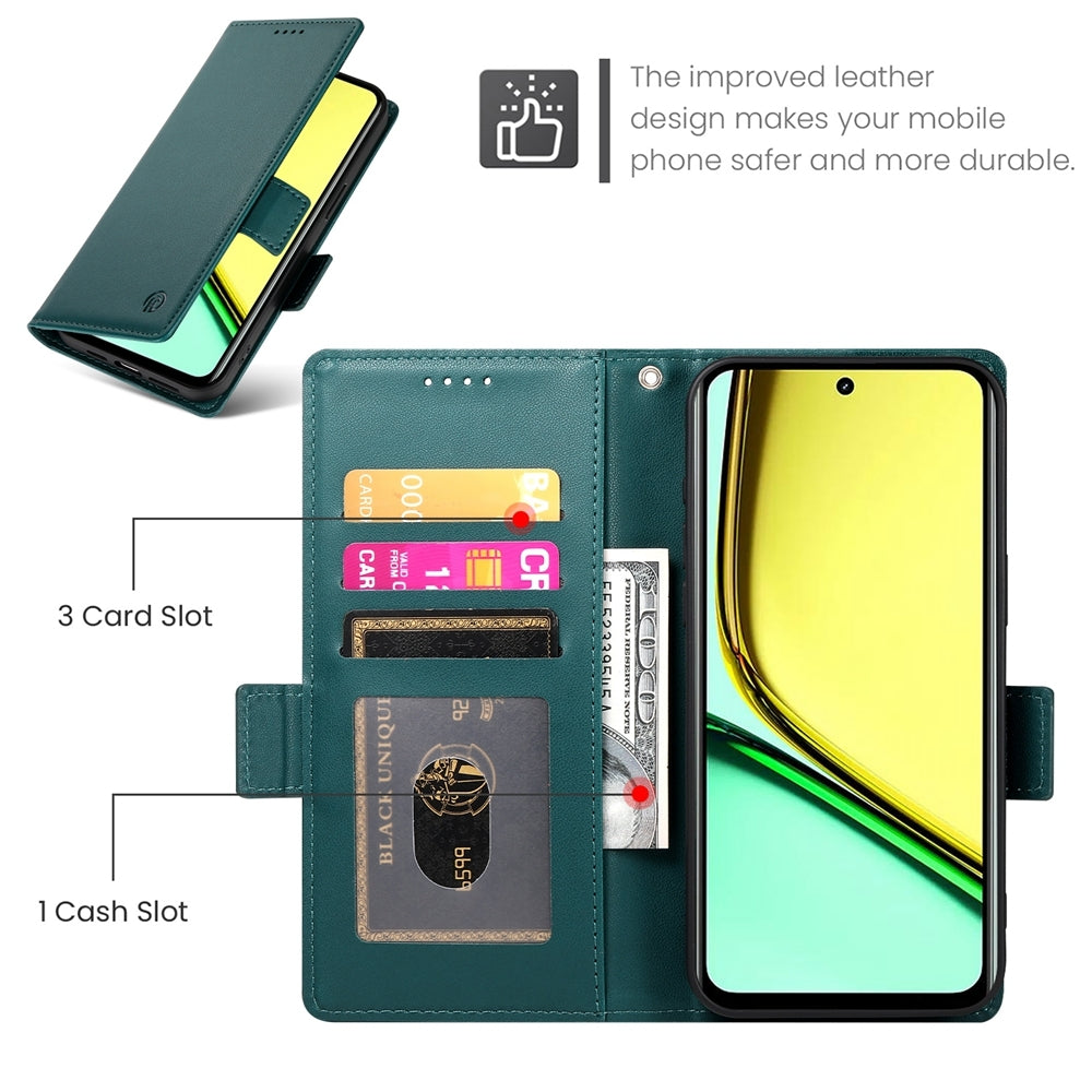 Realme C67 4G Global Wallet Case - Luxury Magnetic PU Leather Flip Cover with Card Slots, Stand & Shockproof Protection