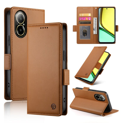 Realme C67 4G Global Wallet Case - Luxury Magnetic PU Leather Flip Cover with Card Slots, Stand & Shockproof Protection