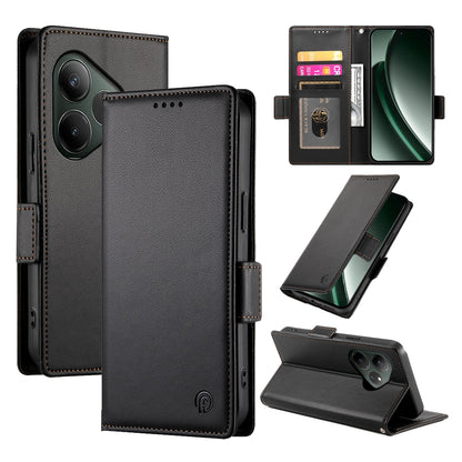 Realme GT 6 Global Wallet Case - Luxury Magnetic PU Leather Flip Cover with Card Slots, Stand & Shockproof Protection