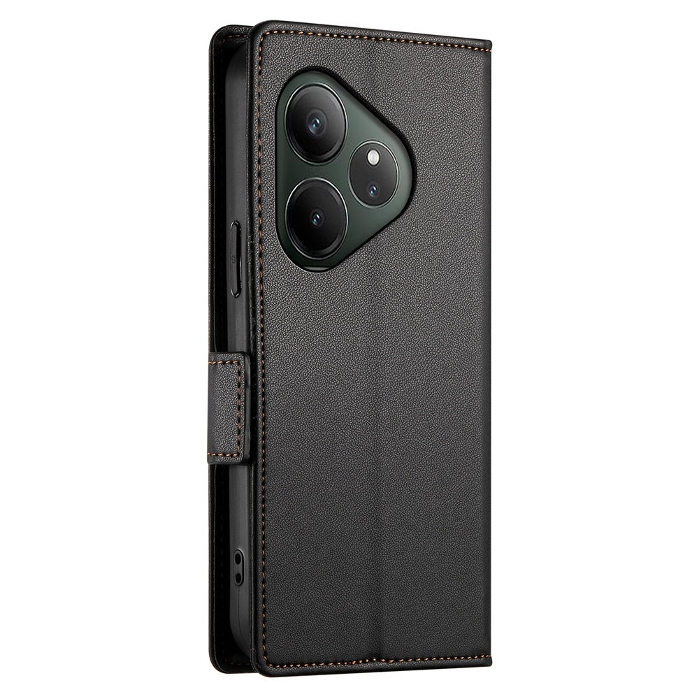 Realme GT 6 Global Wallet Case - Luxury Magnetic PU Leather Flip Cover with Card Slots, Stand & Shockproof Protection