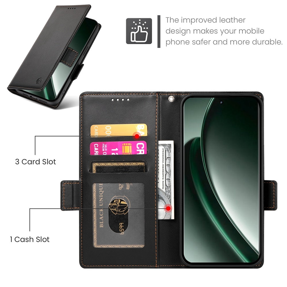 Realme GT 6 Global Wallet Case - Luxury Magnetic PU Leather Flip Cover with Card Slots, Stand & Shockproof Protection