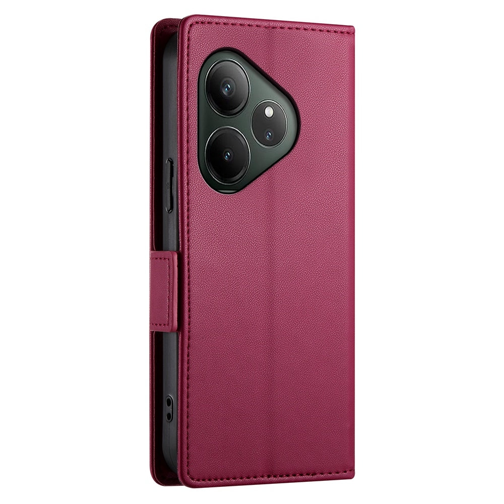 Realme GT 6 Global Wallet Case - Luxury Magnetic PU Leather Flip Cover with Card Slots, Stand & Shockproof Protection