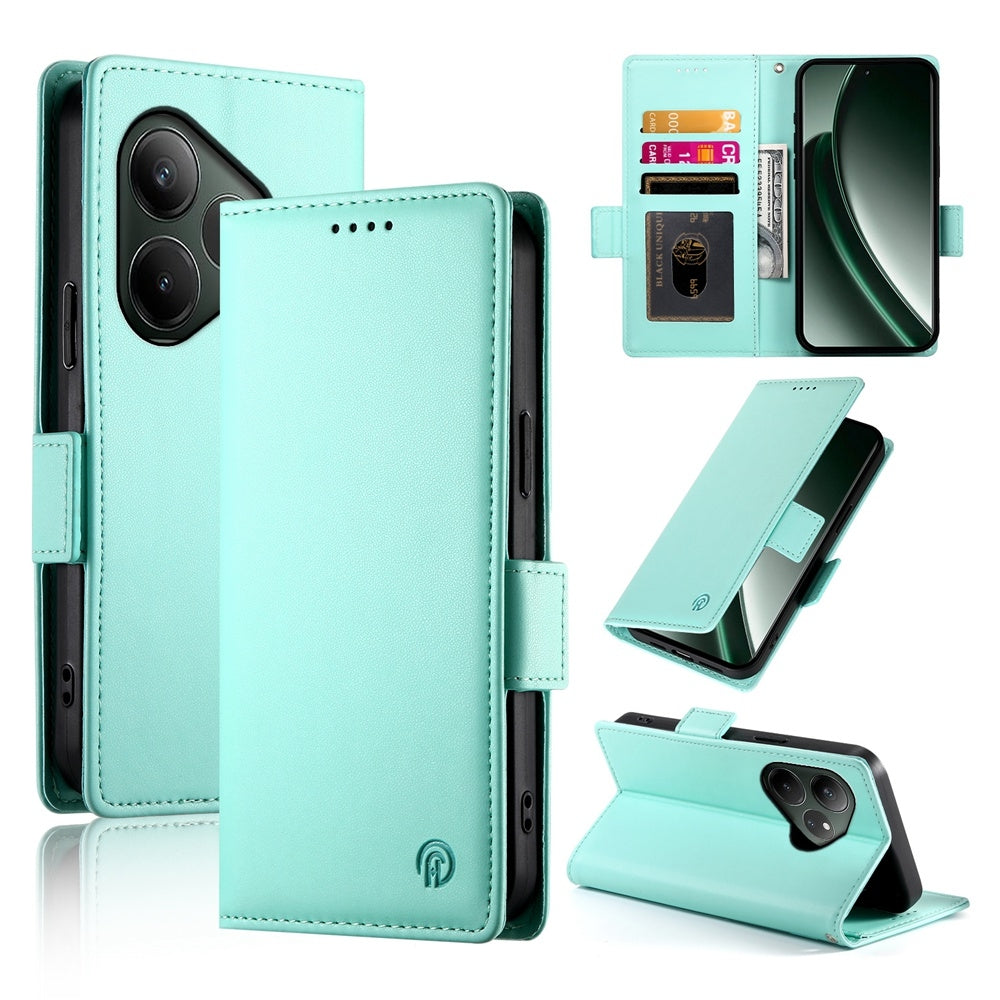 Realme GT 6 Global Wallet Case - Luxury Magnetic PU Leather Flip Cover with Card Slots, Stand & Shockproof Protection