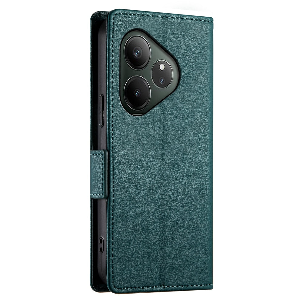 Realme GT 6 Global Wallet Case - Luxury Magnetic PU Leather Flip Cover with Card Slots, Stand & Shockproof Protection