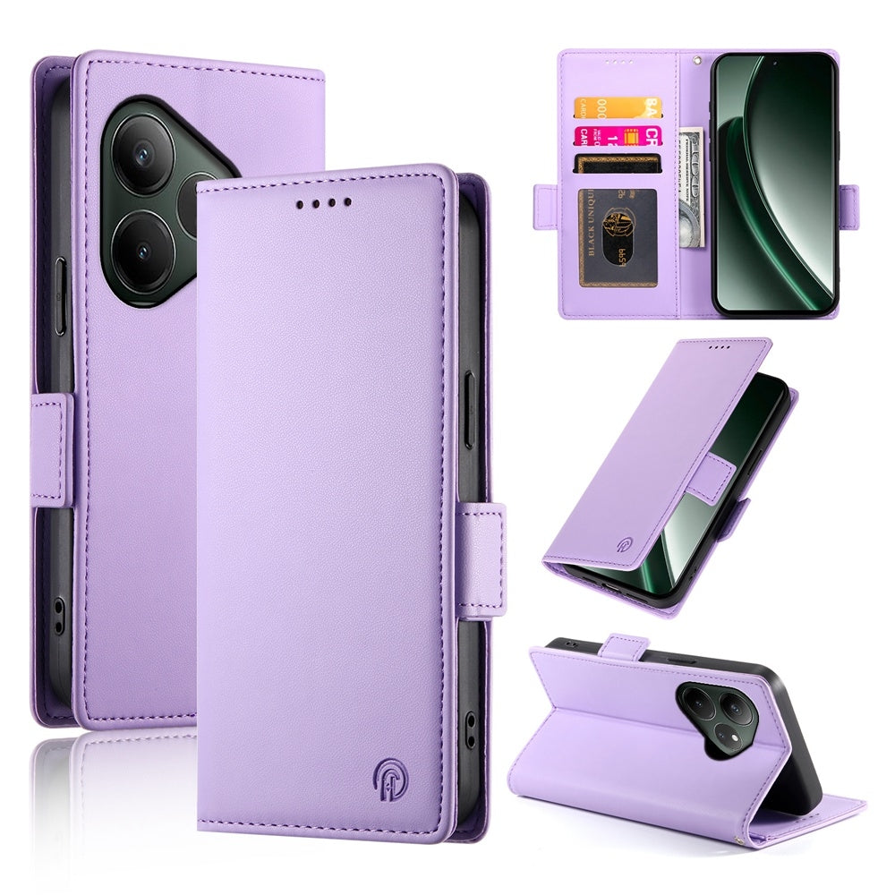 Realme GT 6 Global Wallet Case - Luxury Magnetic PU Leather Flip Cover with Card Slots, Stand & Shockproof Protection