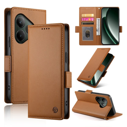 Realme GT 6 Global Wallet Case - Luxury Magnetic PU Leather Flip Cover with Card Slots, Stand & Shockproof Protection