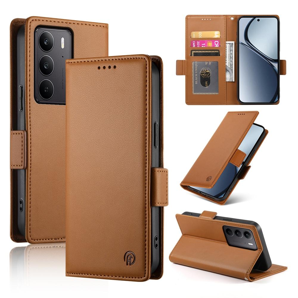 Realme 14x Wallet Case - Luxury Magnetic PU Leather Flip Cover with Card Slots, Stand & Shockproof Protection