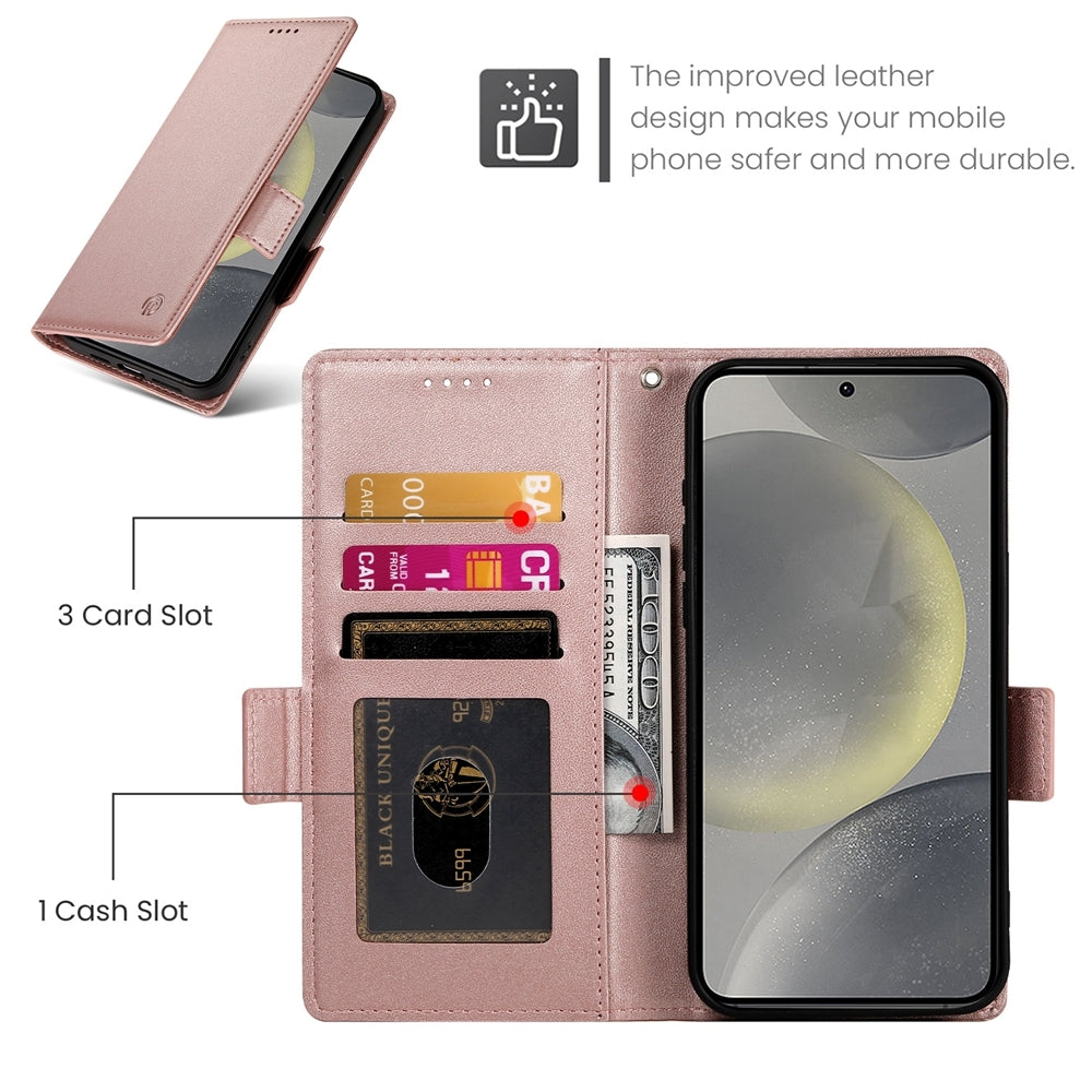 Samsung Galaxy S24 5G Wallet Case - Luxury Magnetic PU Leather Flip Cover with Card Slots, Stand & Shockproof Protection