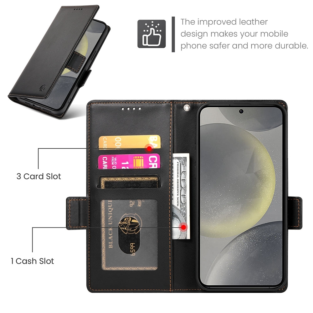 Samsung Galaxy S24 5G Wallet Case - Luxury Magnetic PU Leather Flip Cover with Card Slots, Stand & Shockproof Protection