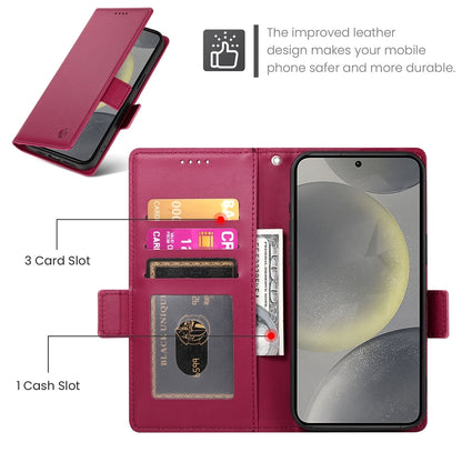 Samsung Galaxy S24 5G Wallet Case - Luxury Magnetic PU Leather Flip Cover with Card Slots, Stand & Shockproof Protection