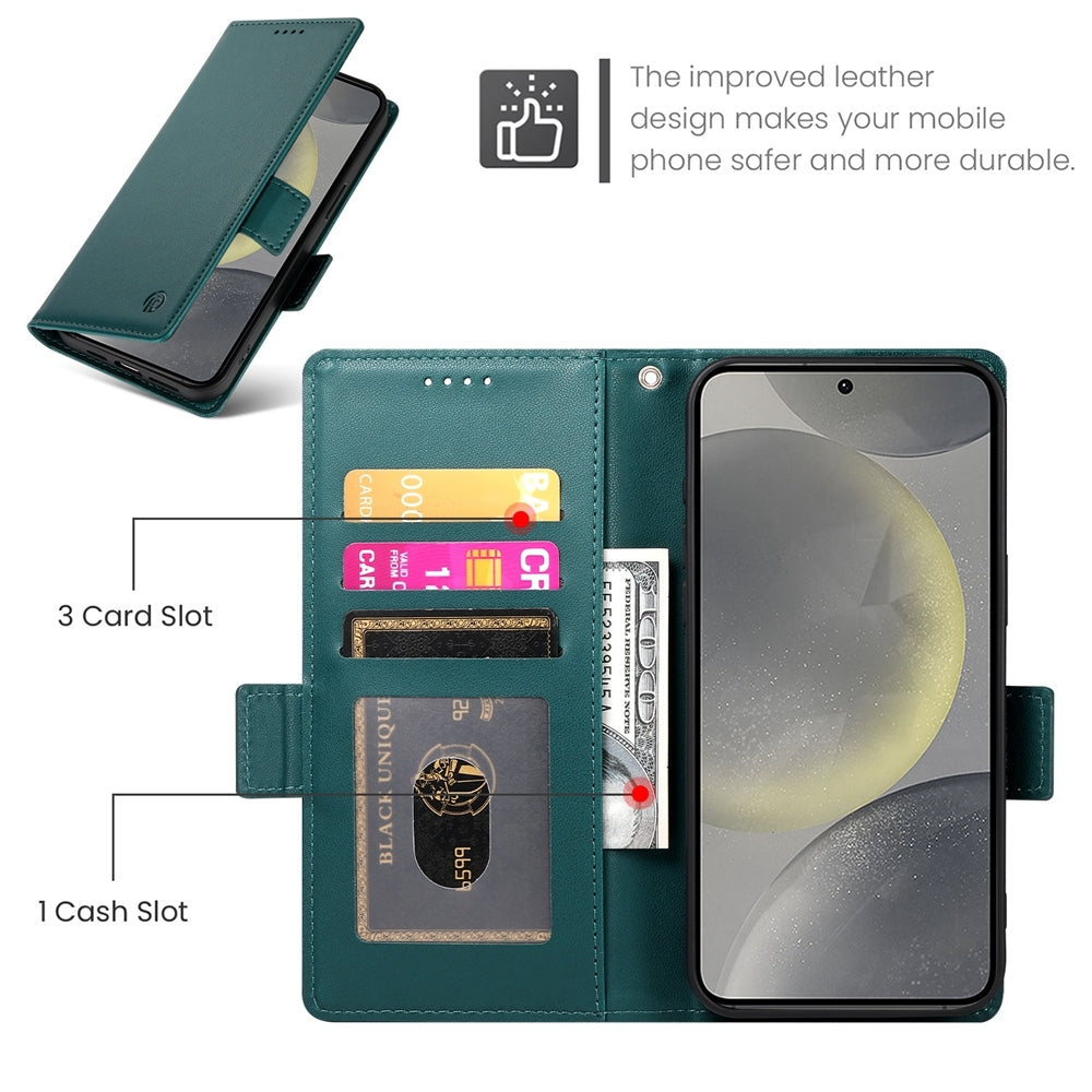 Samsung Galaxy S24 5G Wallet Case - Luxury Magnetic PU Leather Flip Cover with Card Slots, Stand & Shockproof Protection