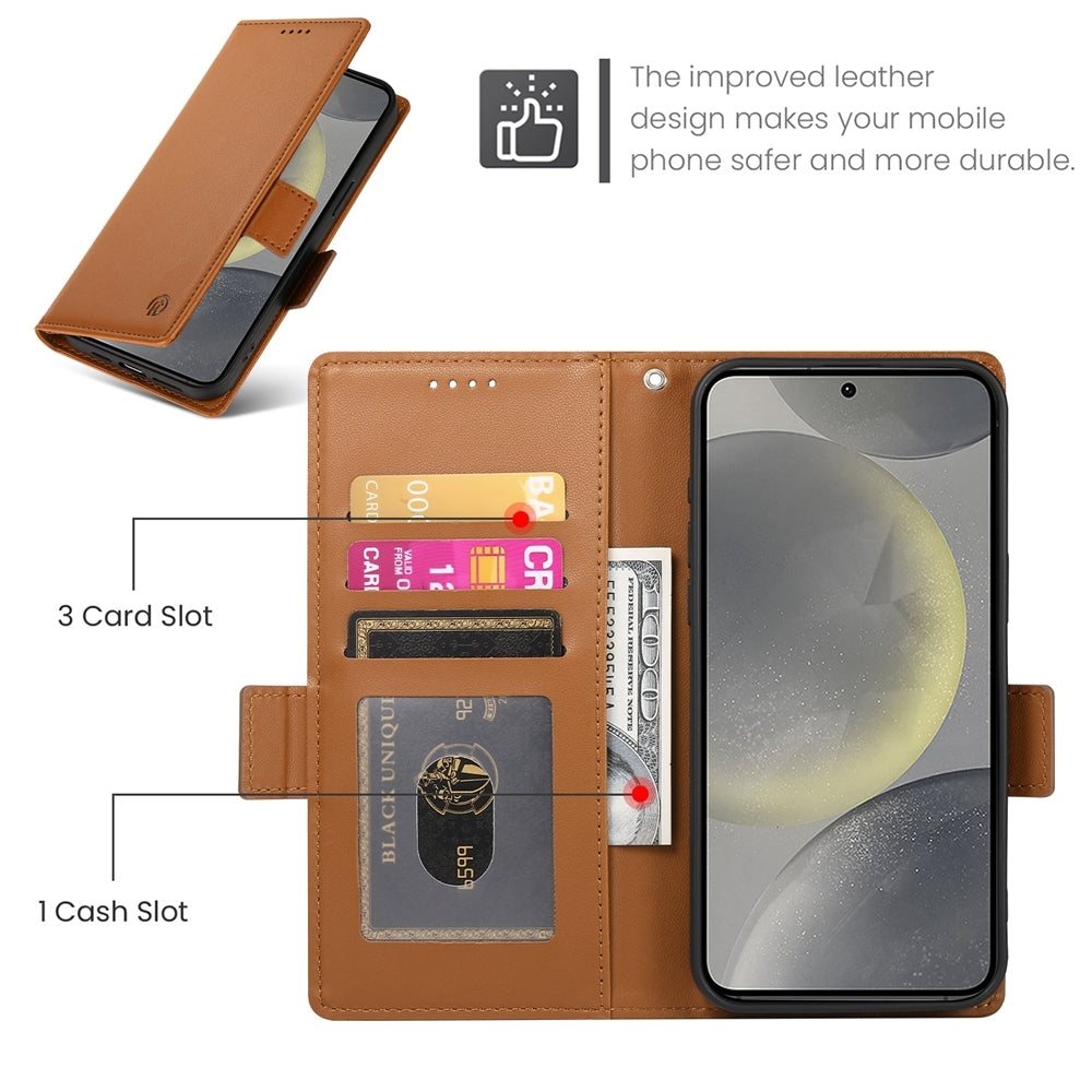 Samsung Galaxy S24 5G Wallet Case - Luxury Magnetic PU Leather Flip Cover with Card Slots, Stand & Shockproof Protection