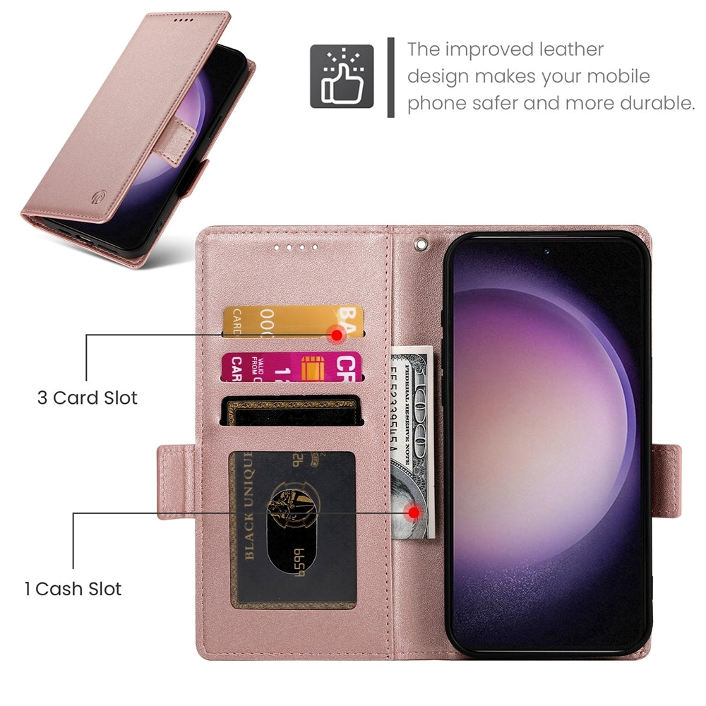 Samsung Galaxy S23 5G Wallet Case - Luxury Magnetic PU Leather Flip Cover with Card Slots, Stand & Shockproof Protection